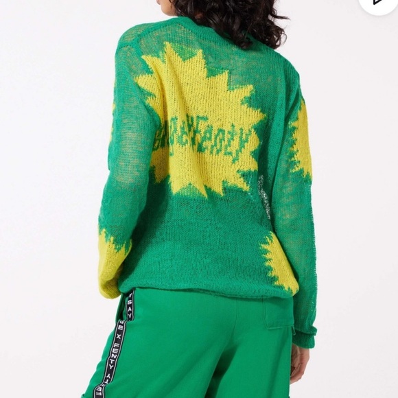 KNITTin PRETTY Green & Yellow Fenty Women's Sweater - Picture 2 of 7